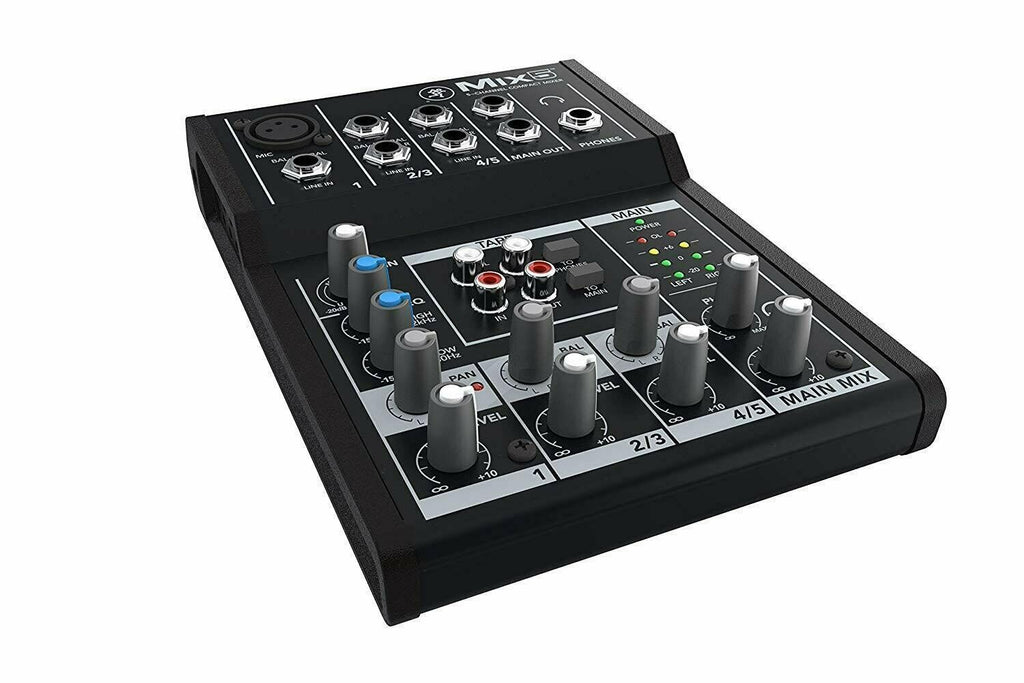 Mackie Mix5 5-Channel 2-band EQ Portable Live Studio Compact Mixer + Pro Bundle - Sellabi