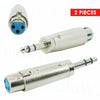 2x XLR 3-Pin Female to 1/4 6.35mm Stereo Male Plug TRS Audio Cable Mic Adapter - Sellabi