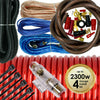 Audiotek 4 Gauge Amp Kit Amplifier Install Wiring Complete 4 Ga Wire 2300W Red - Sellabi