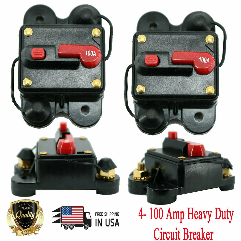 4x 100 Amp Circuit Breaker Replace Fuse Holder Car Marine Stereo Fuse 12V - Sellabi