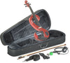 STAGG Evn 4/4 Electric Violin Set With S-shaped Metallic Red Electric Violin UC - Sellabi