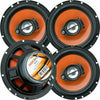 4) Audiobank 6.5" 600 Watt 3-Way Orange Car Audio Stereo Coaxial Speaker - AB674 - Sellabi