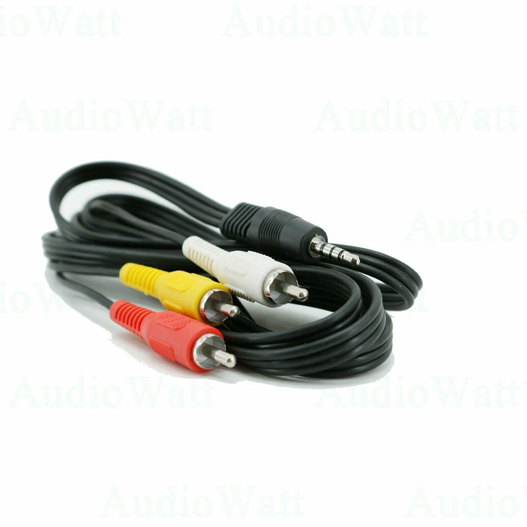 1x 6 Feet 3.5MM to A/V RCA Audio Video Adapter Wire Jack Composite A/V Cable - Sellabi