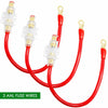 3X High Quality 4 ga AWG RED Power Cable OFC With AGU Inline Fuse Holder +100AMP - Sellabi