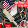 4x Dual Banana to 1/4 - 12 GAUGE 50 Ft PREMIUM DJ PA PRO TRUE PA SPEAKER CABLE - Sellabi