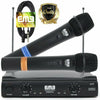 EMB Pro Dual Channels VHF Wireless Microphone Handheld HIFI Stereo w/ Cables - Sellabi