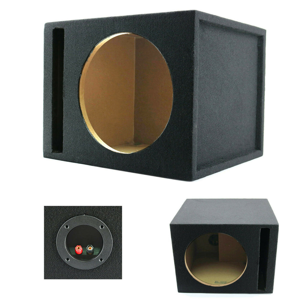 1x AUDIOTEK SINGLE 10" PORTED SUBWOOFER ENCLOSURE CAR AUDIO SPEAKER BOX 1" MDF - Sellabi