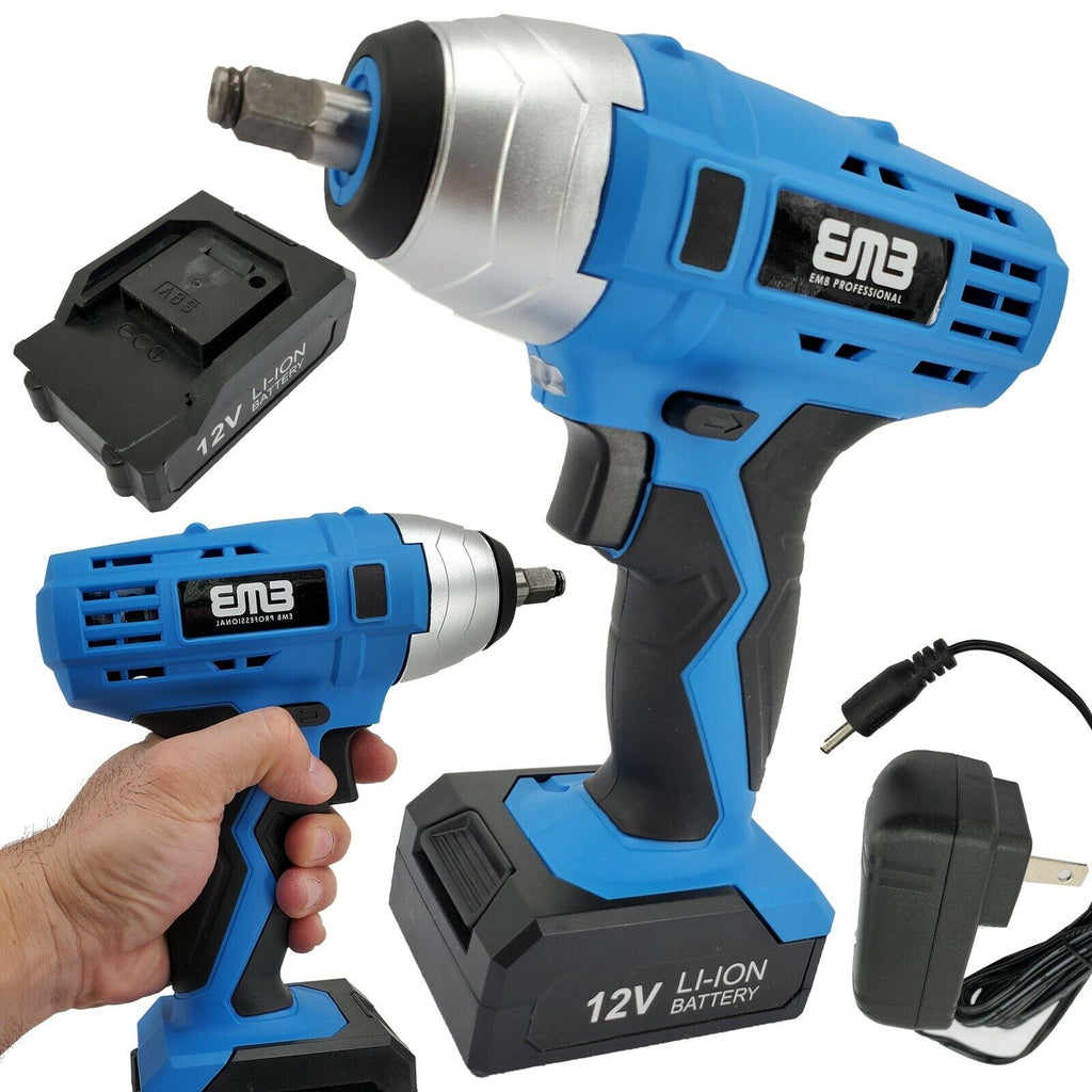 EMB Brushed Powerful Cordless Wrench + Tape 10 Feet Long + Utility Box Cutter - Sellabi