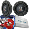 Hifonics BG-1900.1D Mono Amplifier + 2x Warzone WZ12D4 12-Inch Sub + 4 Ga AmpKit - Sellabi