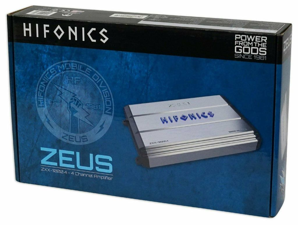 HIFONICS ZEUS ZXX-1000.4 1000W BRIDGEABLE 4-CHANNEL AMP CLASS A/B + 4-CH AMP KIT - Sellabi