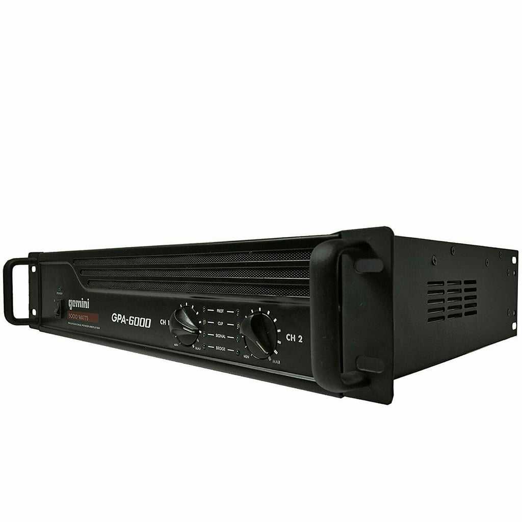 Gemini Pro GPA-6000 5000W 2 Channel Power DJ Amplifier 2U Rack Mount Amp Stereo - Sellabi