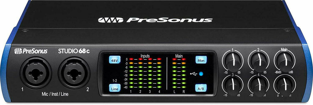 PreSonus Studio 68c USB-C Audio Interface + Mixing Headphone + 2x XLR Cables - Sellabi