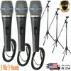 3x EMlC800 Light Aluminum Voice Unidirectional Dynamic Microphone + 3x Mic Stand - Sellabi