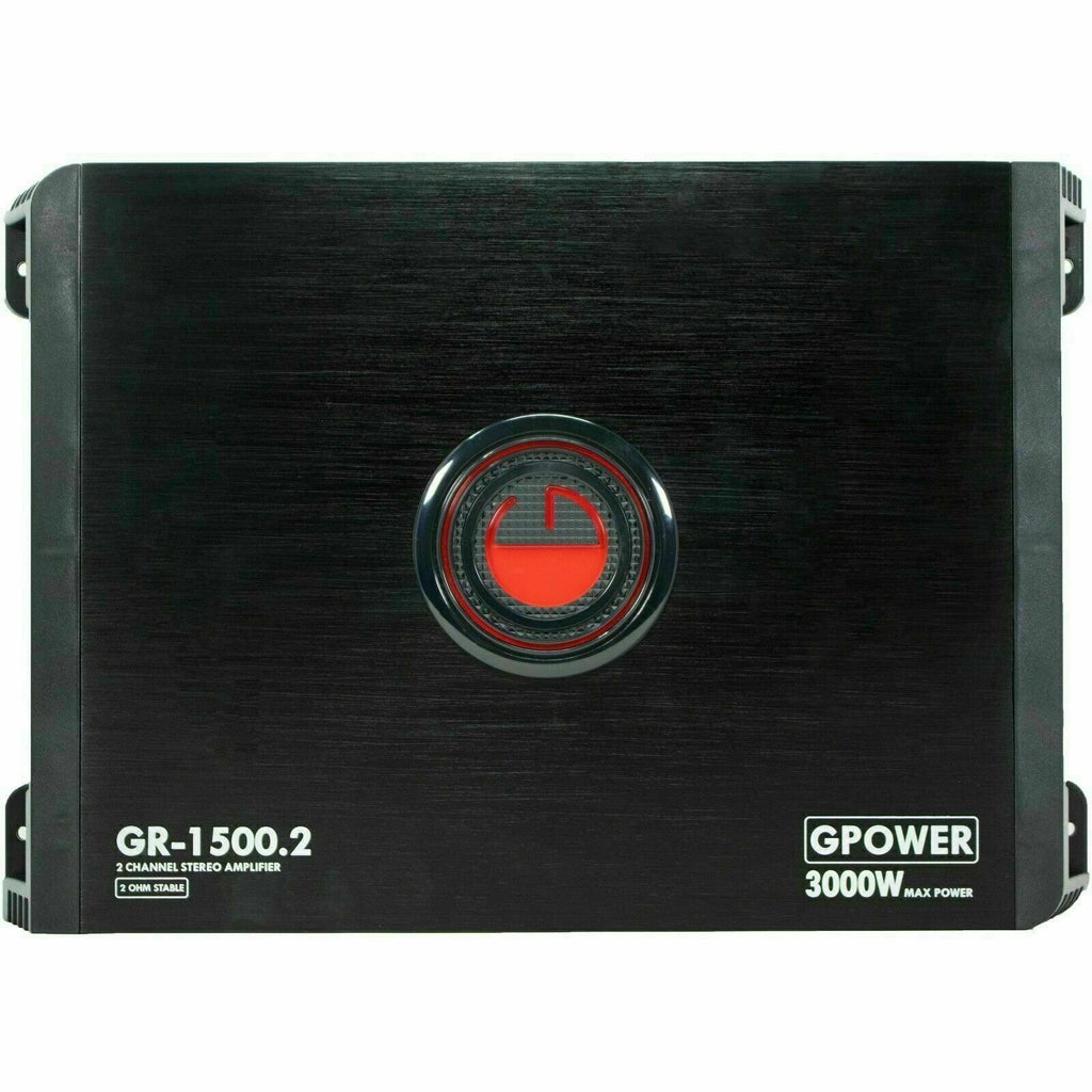 Gravity GR-1500.2 3000W Amp + 2x Audiotek AT-12PRO 12" 3000W Subs + 4 Ga Amp Kit - Sellabi