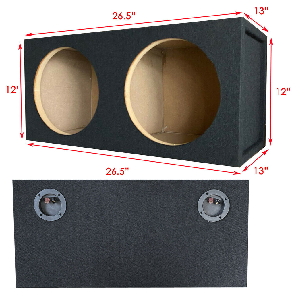 1x PRO DUAL SEAL 10"  SUBWOOFER ENCLOSURE CAR AUDIO SPEAKER BOX ALL MDF - Sellabi