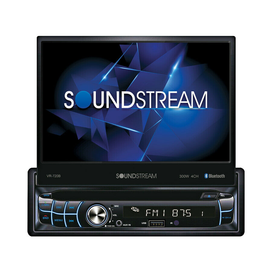 Soundstream VR-720B 7” Single DIN Flip Up Receiver w/ DVD, CD/MP3 & Bluetooth - Sellabi
