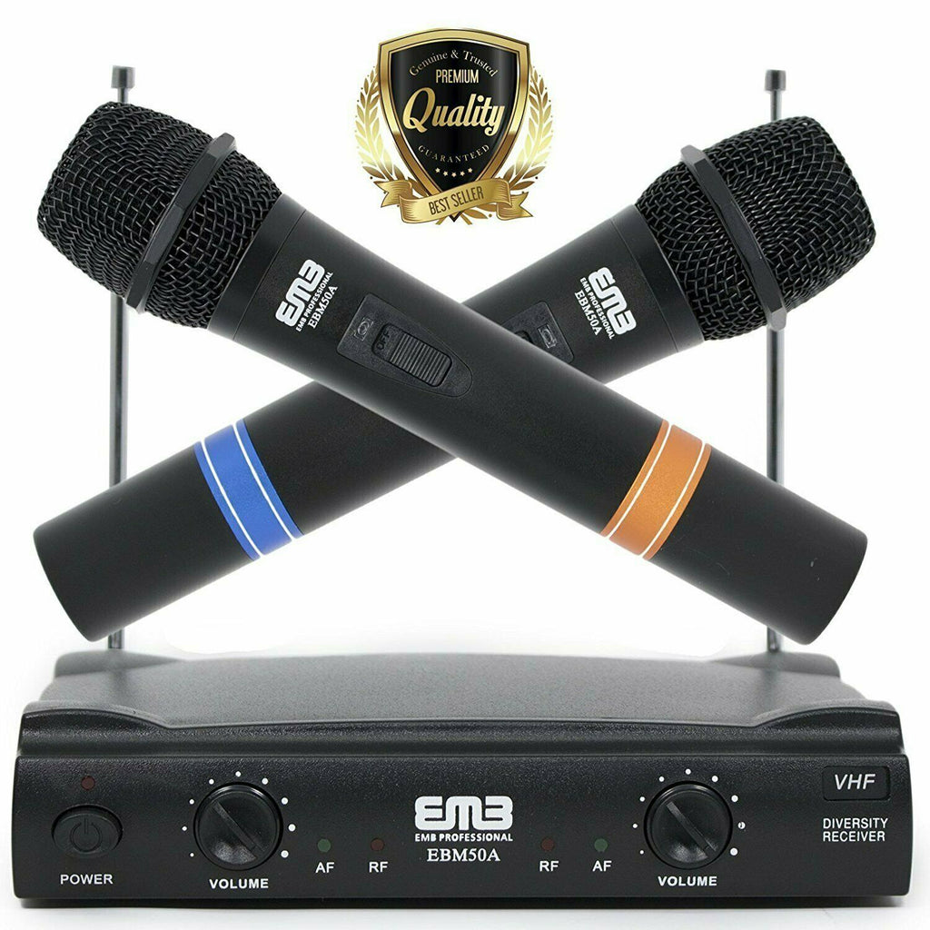 EMB VHF Professional Dual Wireless Handheld HIFI Microphone Long Range ? 54APK4 - Sellabi