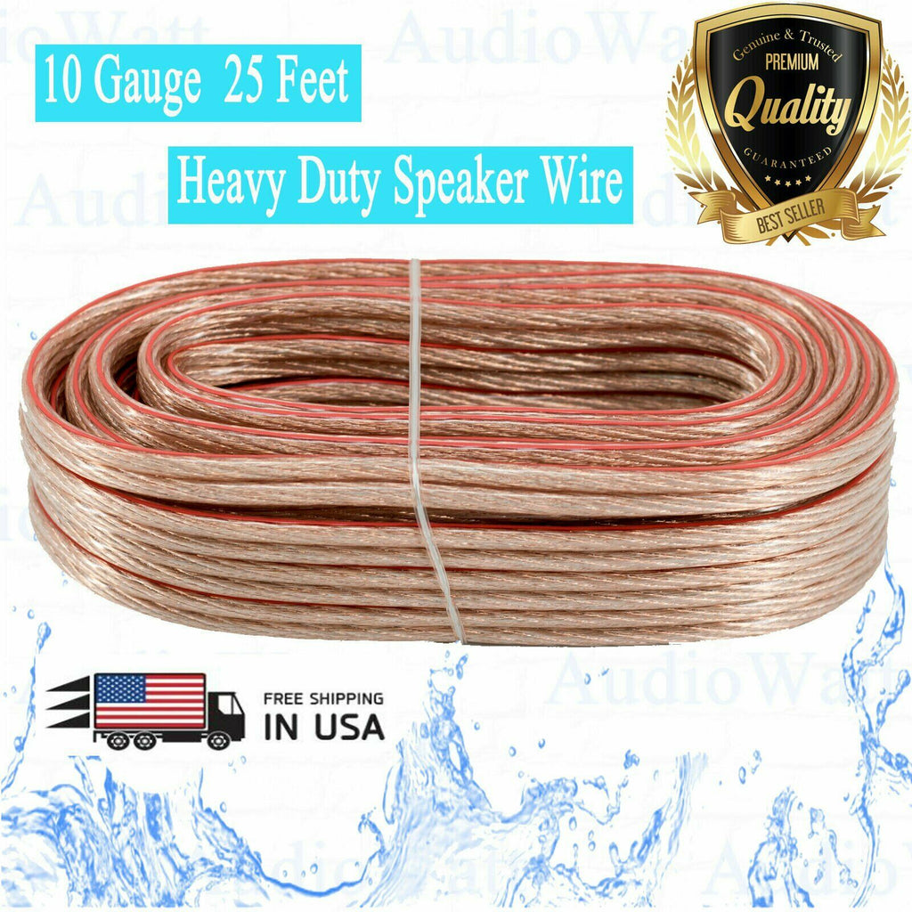 NEW 10 GA Gauge 25 Feet ft Heavy Duty Marine Car Home Audio Cable Speaker Wire - Sellabi