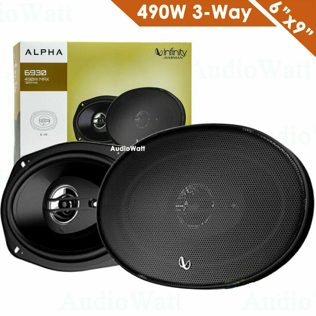 2x Infinity Alpha 6930 6" x 9" 490W 3-Way Car Audio Tweeter Coaxial Speaker NEW - Sellabi