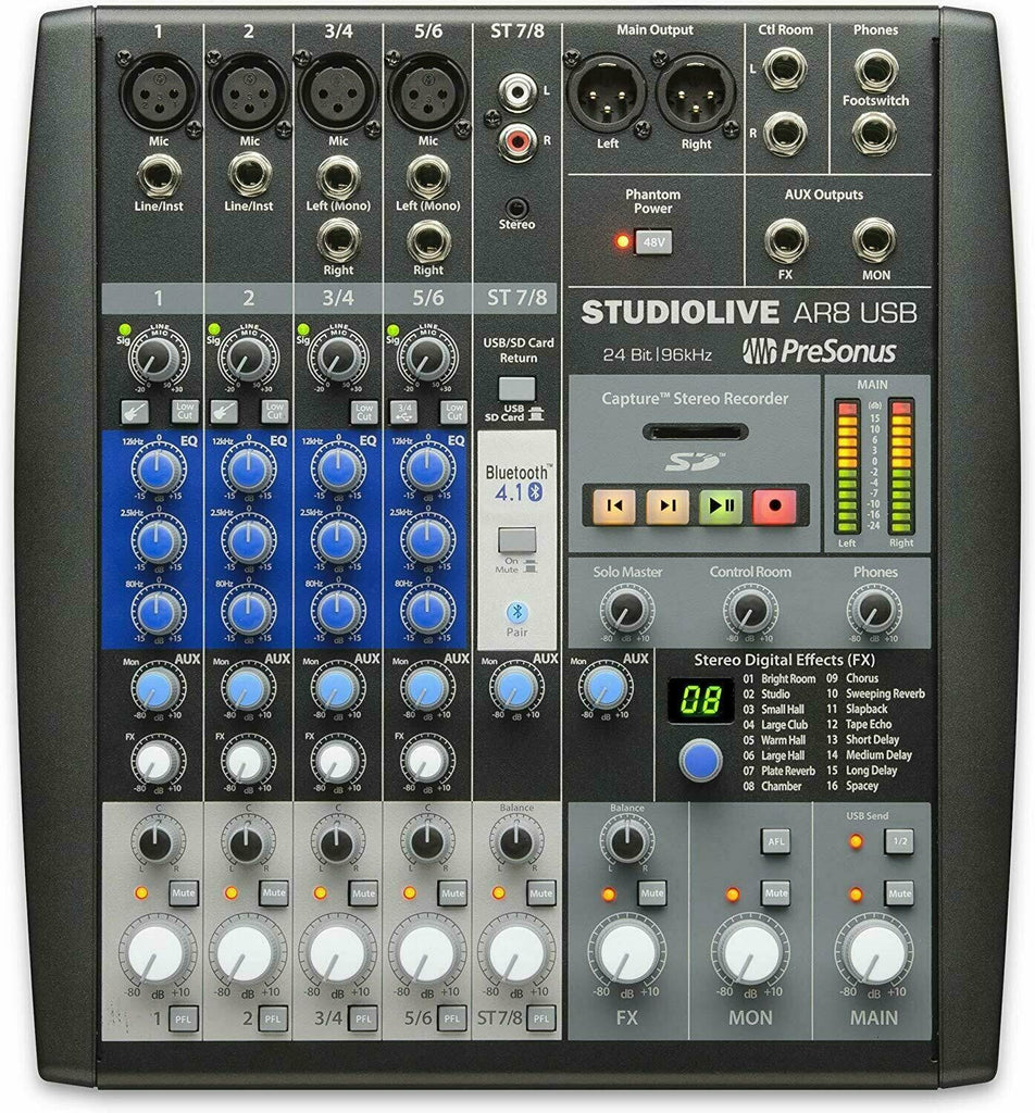 PreSonus StudioLive AR8 USB 8-Channel Hybrid Performance Digital Recording Mixer - Sellabi