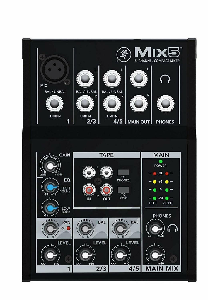 Mackie Mix5 5-Channel 2-band EQ Portable Live Studio Compact Mixer  - UC - Sellabi