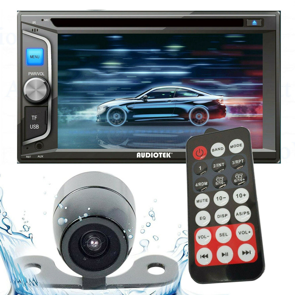 Rear Camera XV-20C + Audiotek AT-68BT 2 Dins 6.2" Touch Screen Player Bluetooth - Sellabi