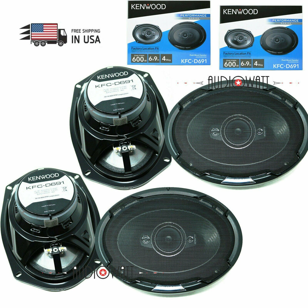 4X Kenwood  6X9" 4 Way coaxial Car Speakers 1200W replacement KFC6995PS - Sellabi