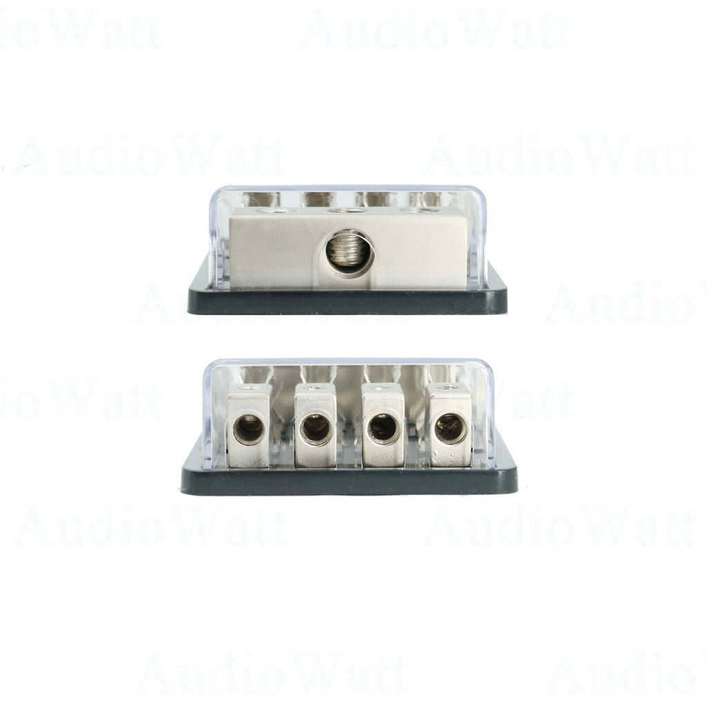 XAUDIO  0/2/4 Gauge 4 Way 4/8 Gauge AGU Fuse Block AWG Marine Grade 12V OUTPUT - Sellabi