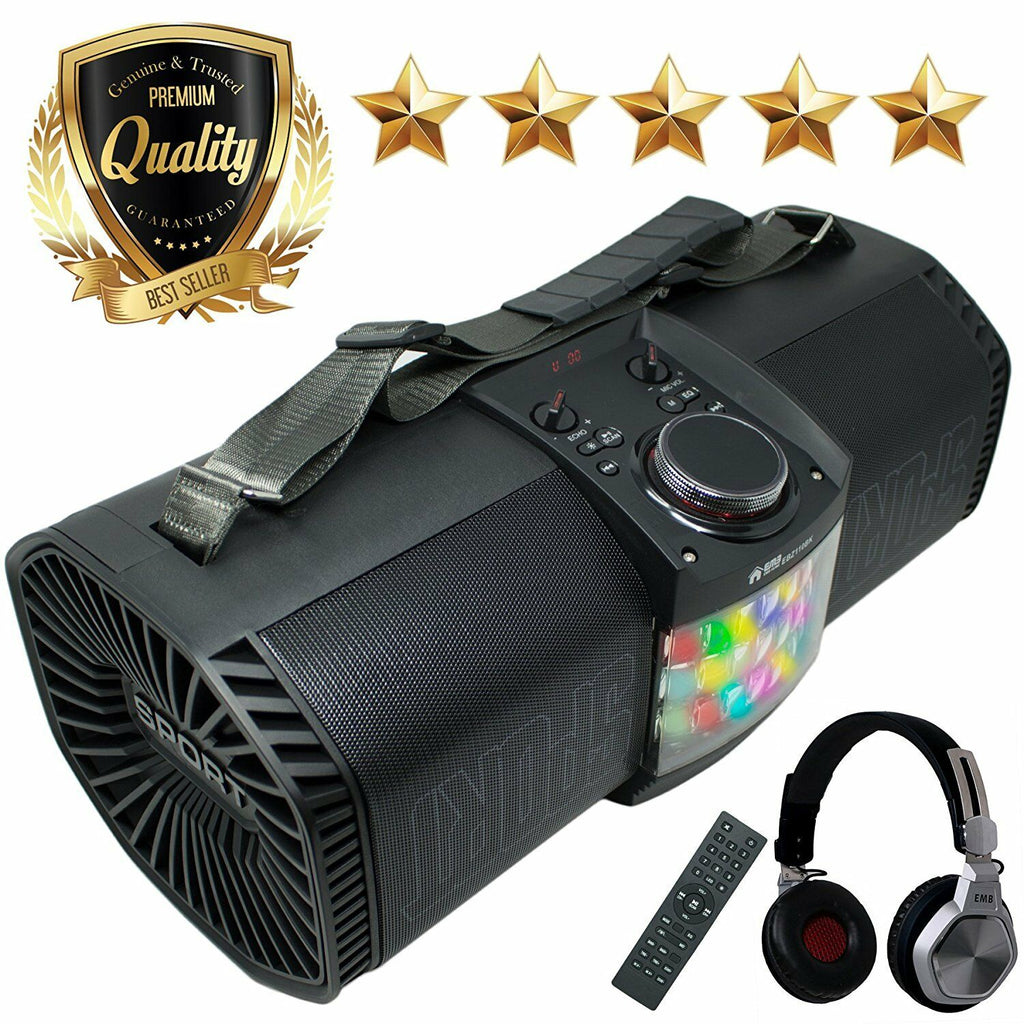 Boombox Street Stereo Speaker - Rechargeable Battery, Headphone & Mic Work w/ BT - Sellabi