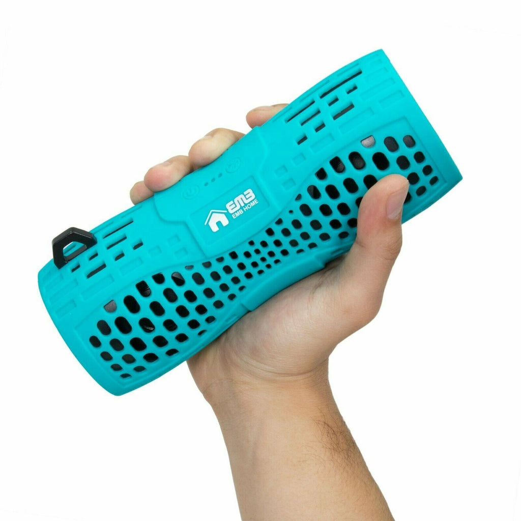 EMB Rechargeable Waterproof Speaker Outdoor Wireless Shower - Blue w/ Bluetooth - Sellabi