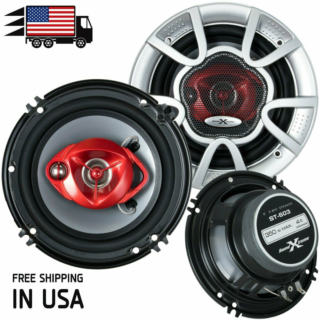 New Soundxtreme 6" in 3-Way 350 Watts Coaxial Car Audio Speaker CEA Rated (Pair) - Sellabi