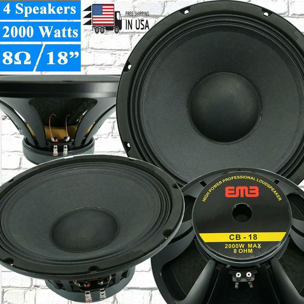 4x EMB CB-18 2000W 18" 8-Ohm Replacement Speaker for JBL,Yamaha,Cerwin,Peavey - Sellabi