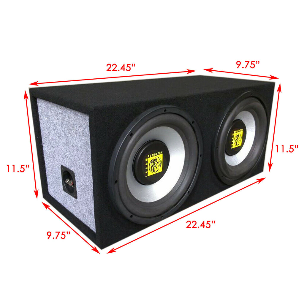 NEW Audiotek Dual 8" 800 Watts Power Dual Seal w/ Subwoofer Audio Car | Single - Sellabi