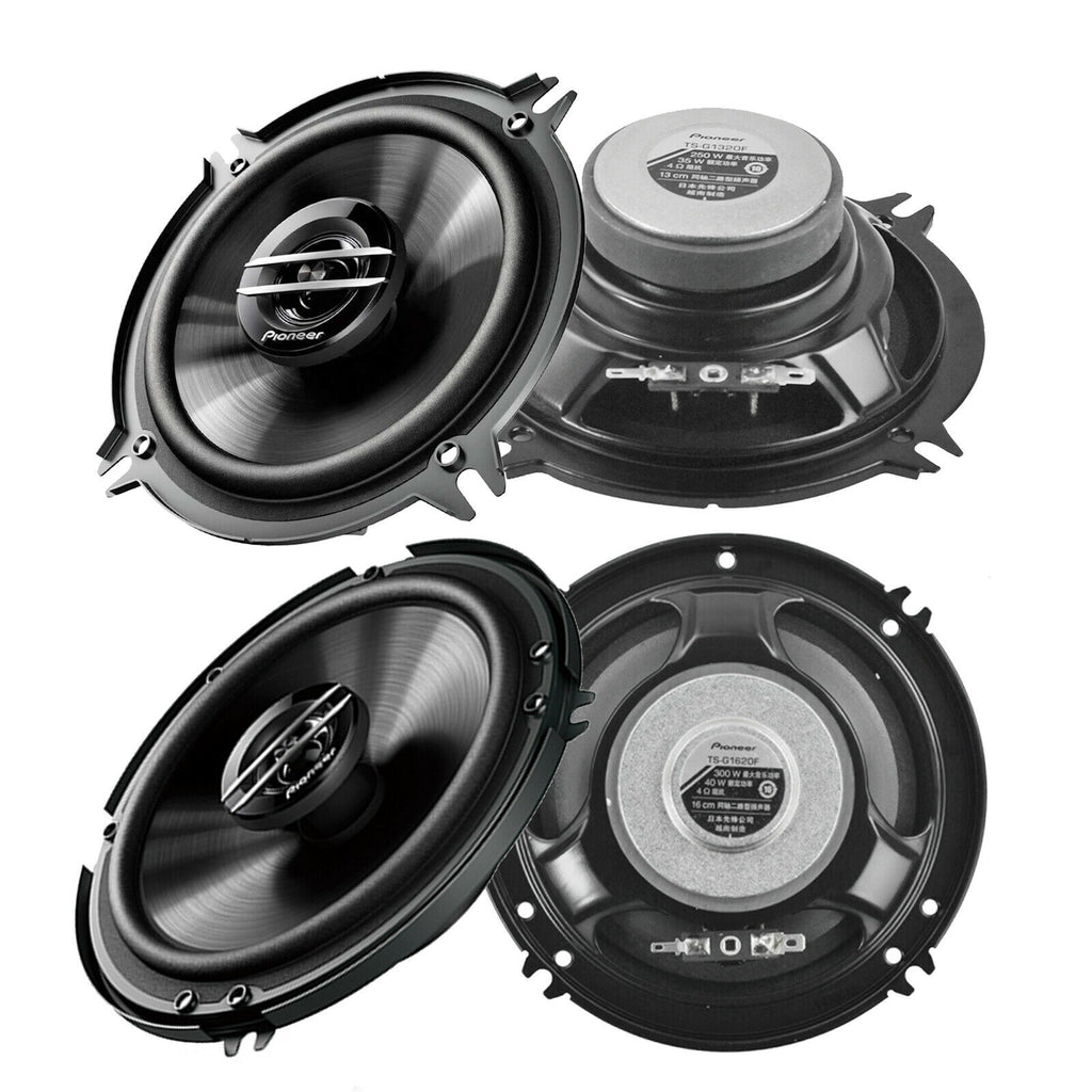 2x Pioneer TS-G1320F 5.25" 250 Watts + 2x TS-G1620F 300W 6.5" Coaxial Speakers - Sellabi