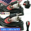 2x 6 Feet 3.5MM to Dual RCA Audio Video Adapter Wire Jack Composite A/V Cable - Sellabi