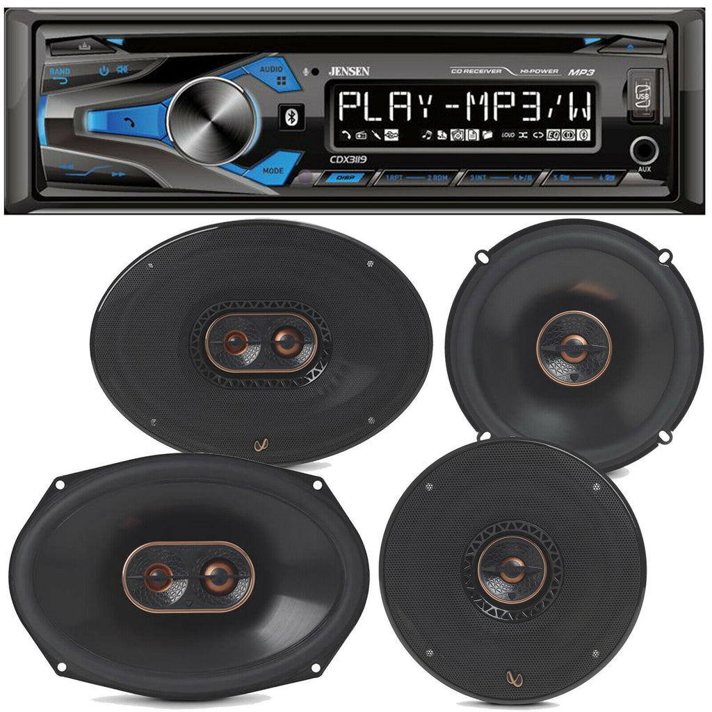 JENSEN CDX3119 CD PLAYER BLUETOOTH + 2x INFINITY REF-9633ix REF-6532ix SPEAKER - Sellabi