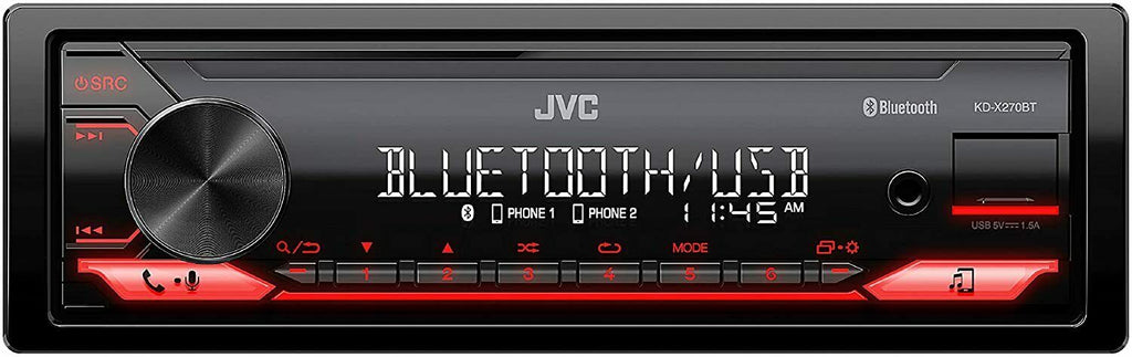 JVC KD-X270BT Receiver + 2 Pair CS-J620 6.5" CS Series 2-Way Coaxial Car Speaker - Sellabi