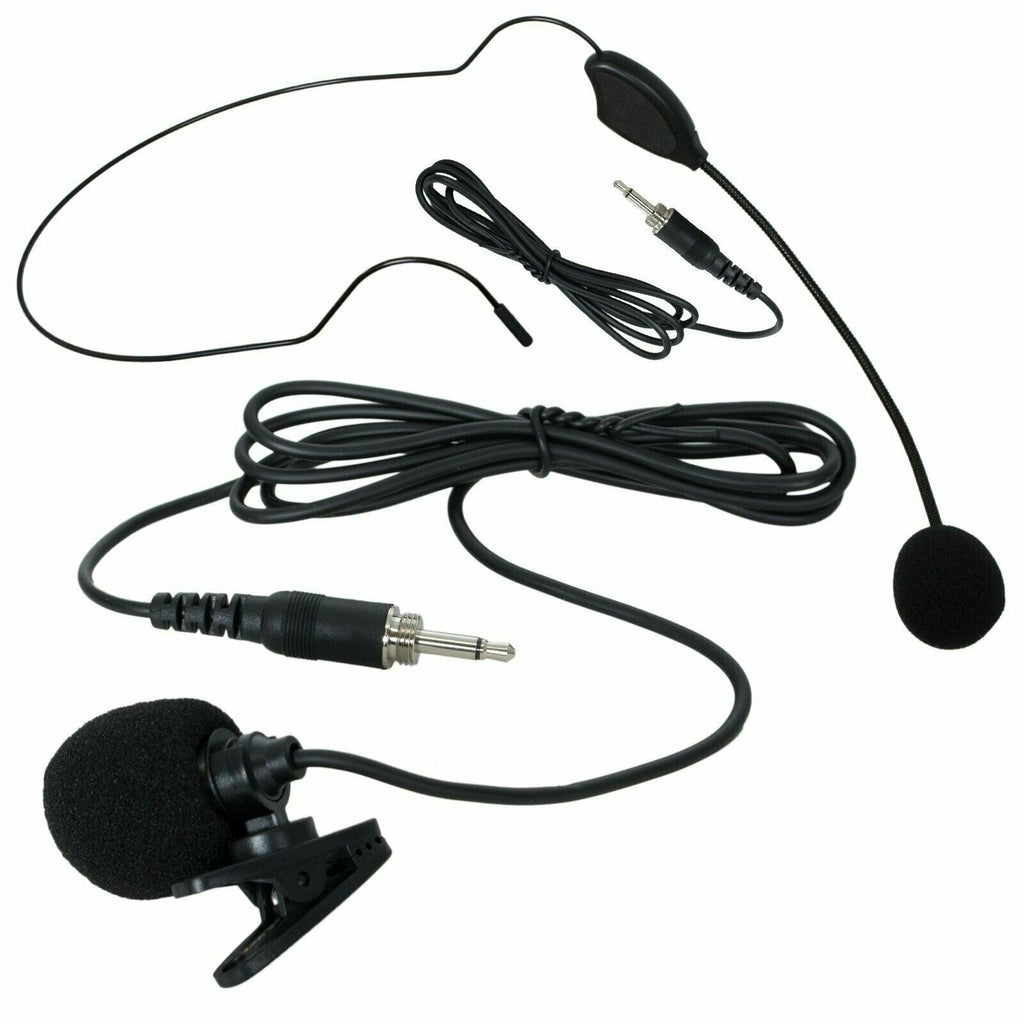 Professional Wireless Microphone System Headset / Lavalier 2 x Mic w/ Receiver - Sellabi