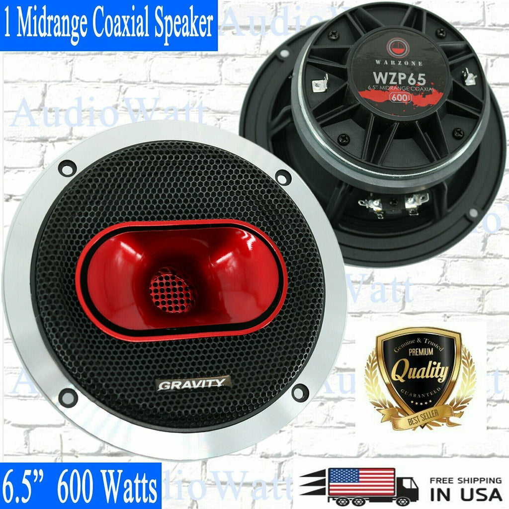 1x Gravity WZP65 6.5" 600 Watts 4-Ohm Midrange Coaxial Loud Speakers Car Audio - Sellabi