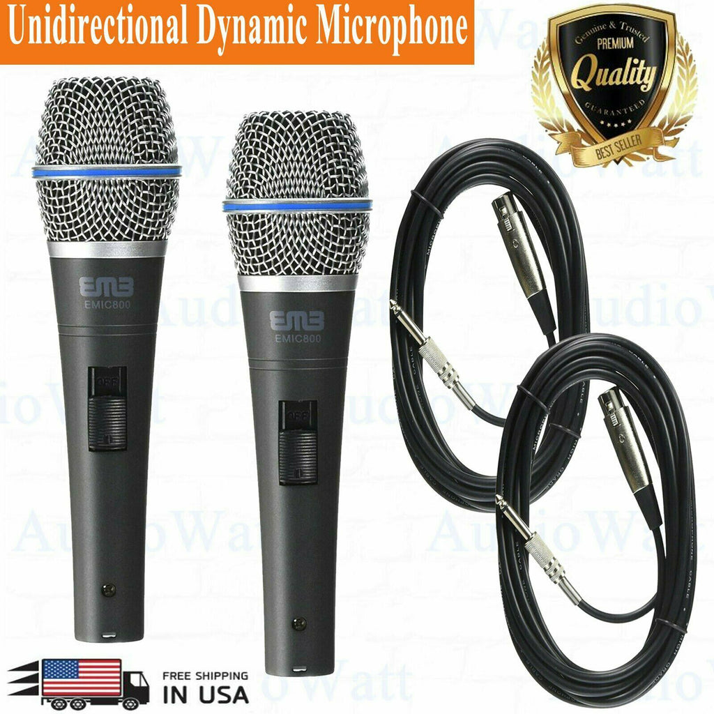 2X Professional Wired Dynamic Vocal Studio Microphone HandHeld Mic with XLR 3Pin - Sellabi