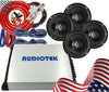 4x Power Acoustik EF-653 6.5″ 400W Speakers + Audiotek AT-804 Amplifier +4CH Kit - Sellabi
