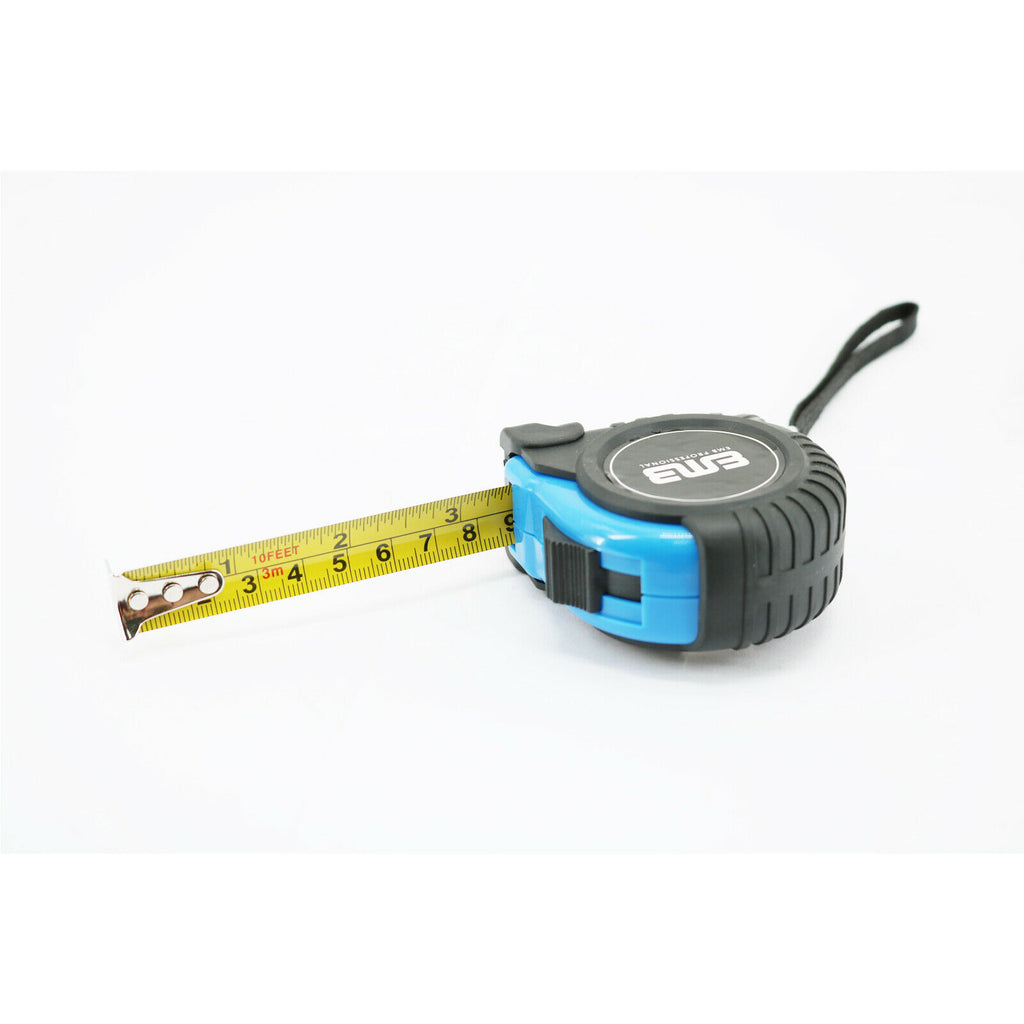 HEIKIO Measuring Tape 33 Feet(10M), Double-Sided Metric and inch Scale with Fractions, Retractable Tape Measure with Double Stop Buttons and