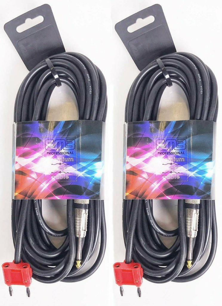 25 FT FOOT 1/4  COMPATIBLE TO DUAL BANANA 16 GA GAUGE PA DJ SPEAKER CABLE - Sellabi