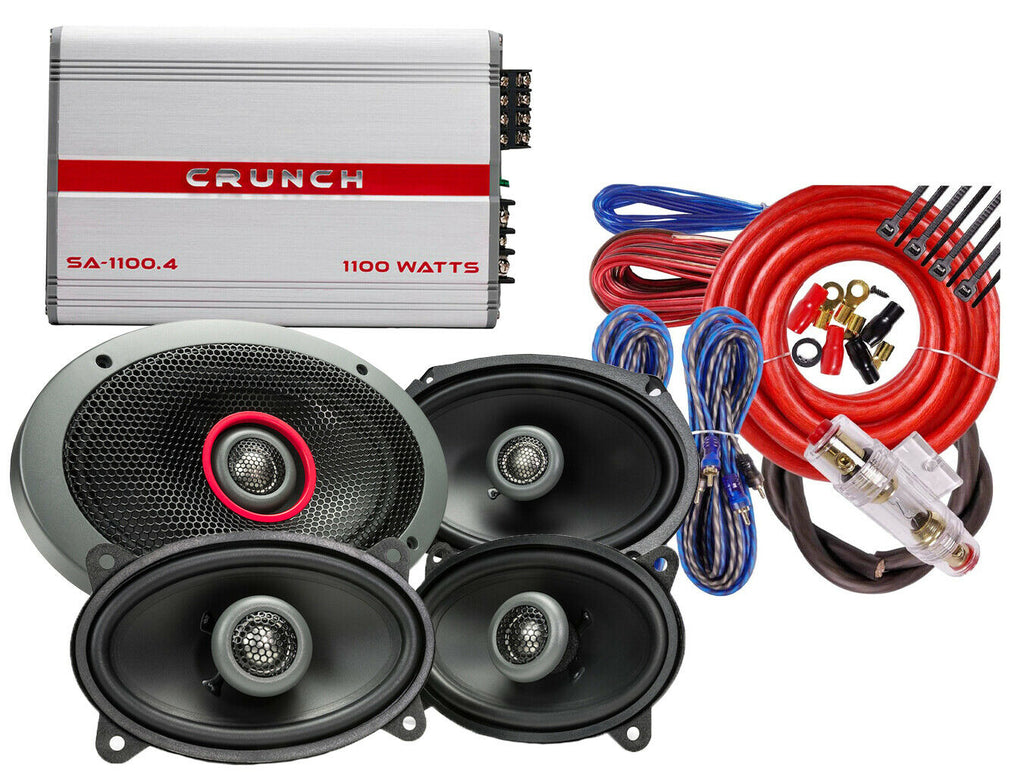 2x MB Quart FKB146 4x6" +2x FKB169 6x9" Speaker +Crunch SA-1100.4 Amplifier +Kit - Sellabi