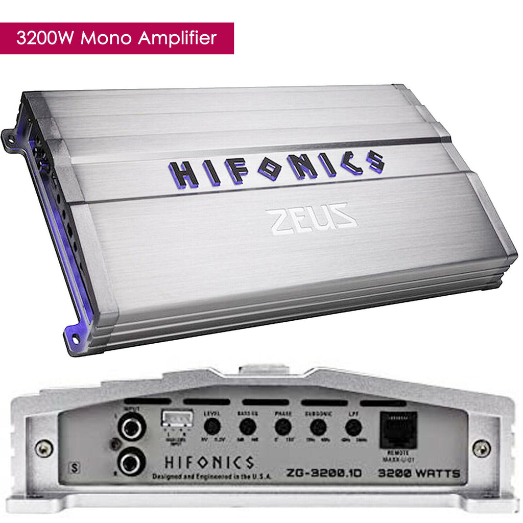Hifonics Zeus ZG-3200.1D 3200W Mono Subwoofer Class D Car Audio Amplifier Amp - Sellabi