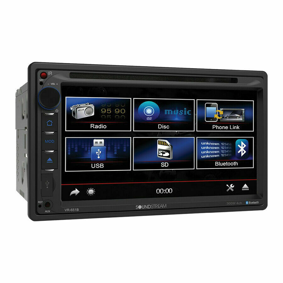 Soundstream VR-651B 2-DIN Multimedia Receiver + 4x Audiotek K65.4 6.5" Speakers - Sellabi