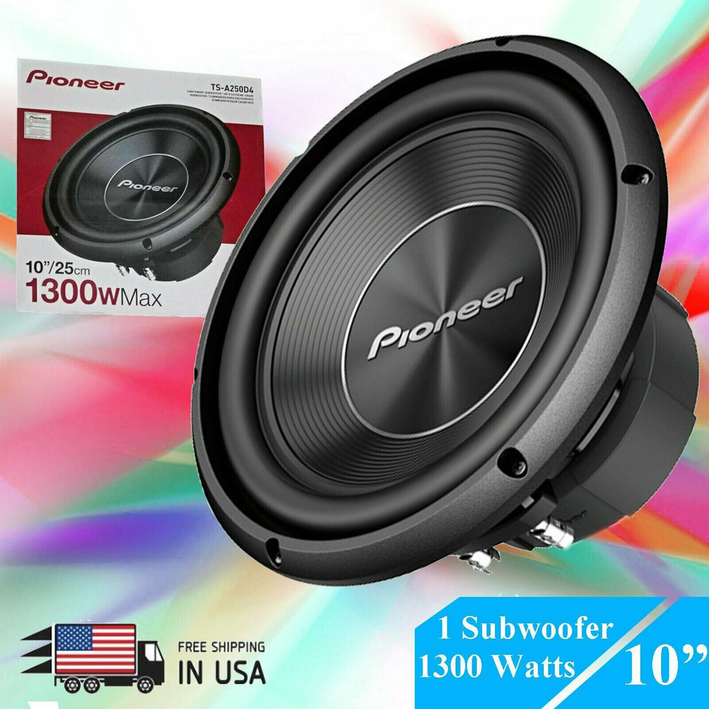 1x Pioneer TS-A250D4 Car Audio Max 1300W 4-Ohm Dual Voice Coil 10" Subwoofer New - Sellabi