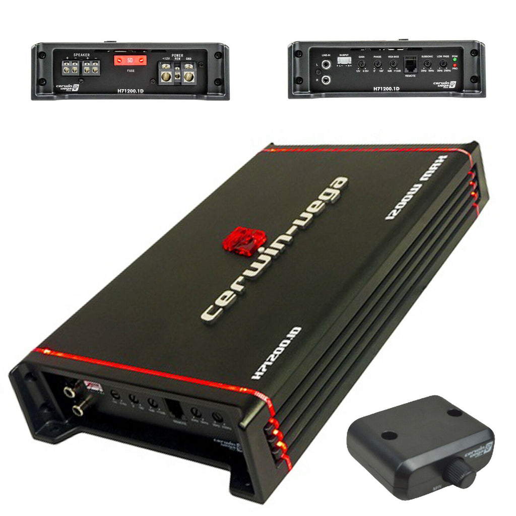 Cerwin-Vega H71200.1D Class D 1-Channel 1200W Amplifier with Bass Control Knob - Sellabi