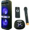 2000W Dual 10" Rechargeable Powered Speaker DJ PA Karaoke System Bluetooth w/LED - Sellabi