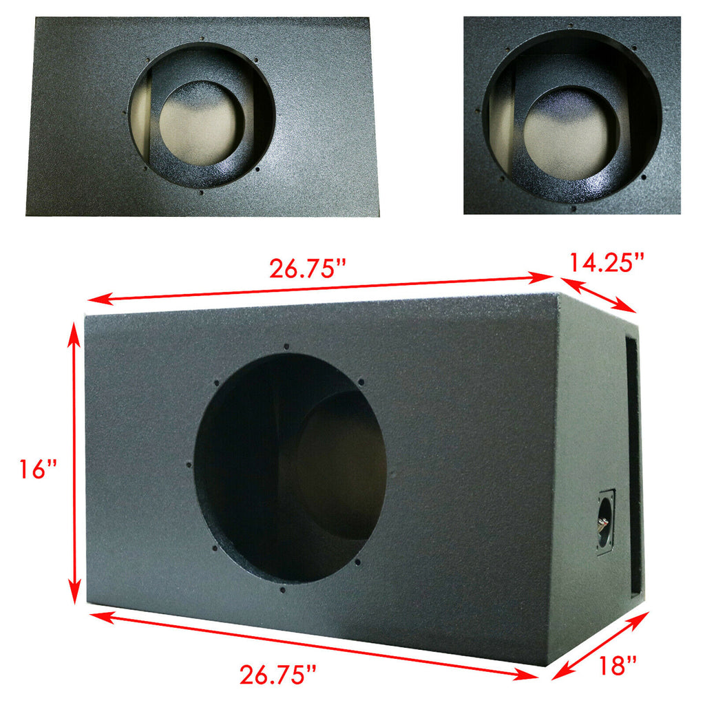 12" Ported Subwoofer Box with Bedliner Spray Painted 1" MDF wood 12W7AE-3 W7 W6 - Sellabi